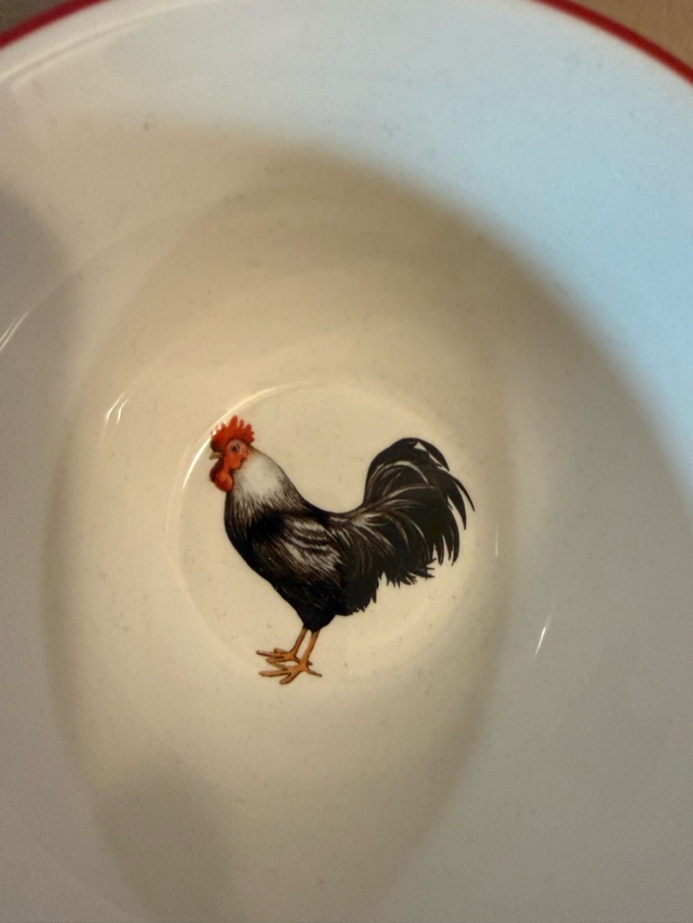 Cracker Barrel White and Red Rooster Ceramic Serving Bowls - Set of 4 - Picture 5 of 13